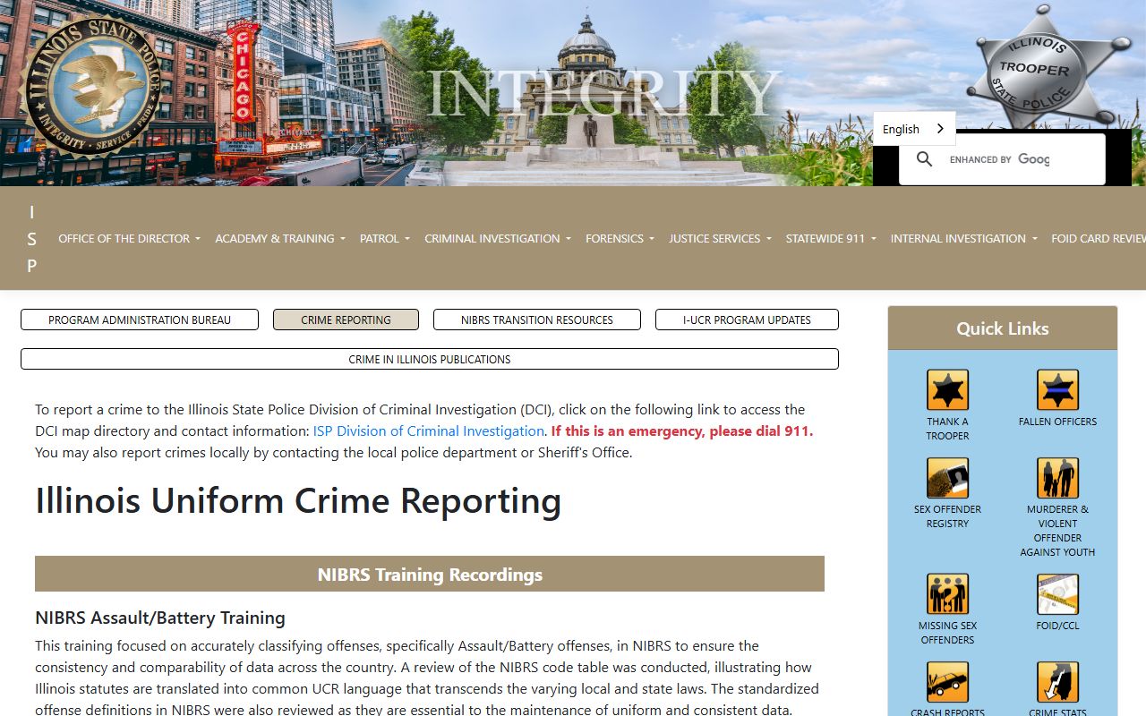 Illinois crime statistics and reporting for background check context